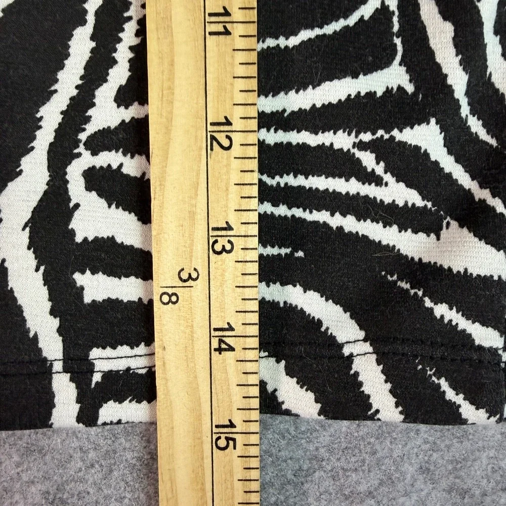 BODY CENTRAL Zebra Print Mini Skirt Black White Stretch High Waist Women's M 80s